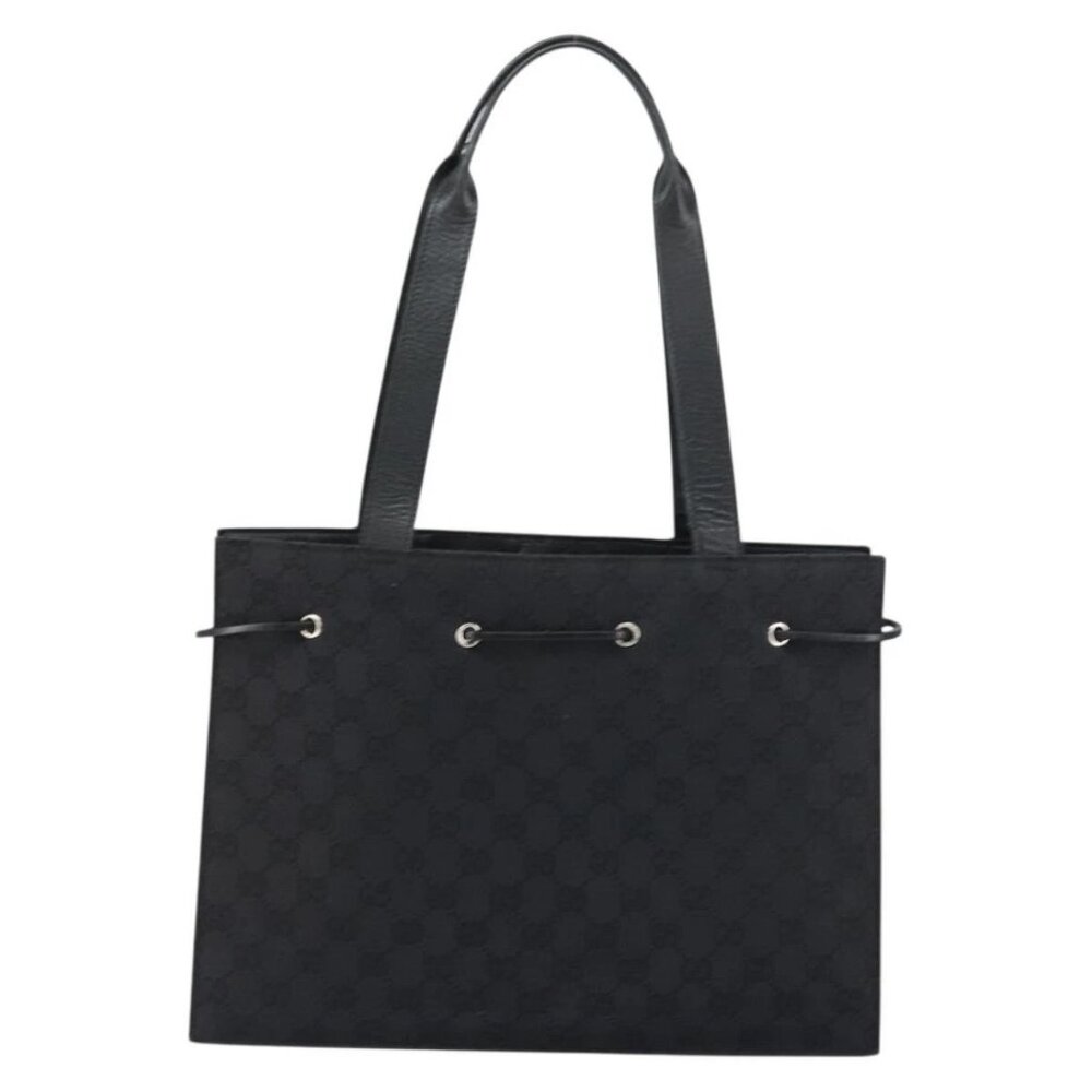 GUCCI GG Canvas Tote Bag Black Gold 002 1053 Auth bs32057 - Picture 2 of 16